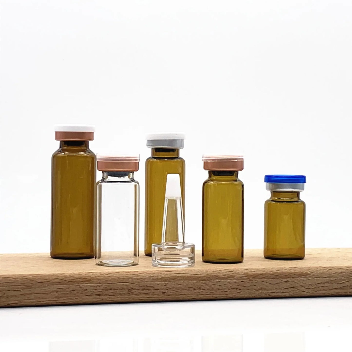 10-Pack Glass Vials 2ml–30ml | Cosmetic Serum & Powder Bottles