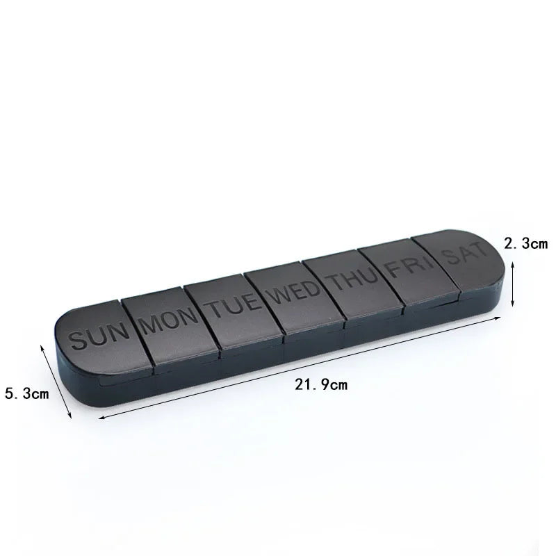 7-Day Weekly Pill Organizer | Mini Portable 7-Grid Pill Box