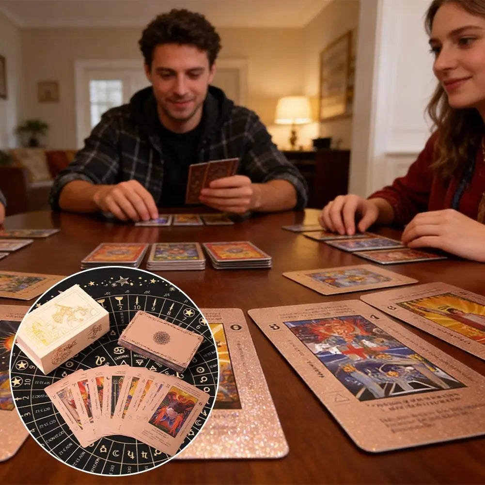 Rose Gold Tarot Cards 78-Card Waterproof Deck & Gift Box