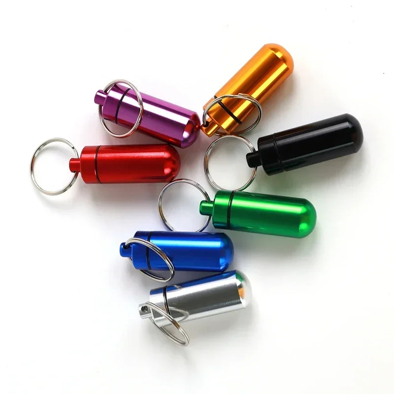Mini Portable Pill Box Waterproof Aluminum Cases Tablets Bottle Medicine Vitamin Pillboxs Fish Oils Container Organizer Storage Peaceful Pleasures Health and Wellness
