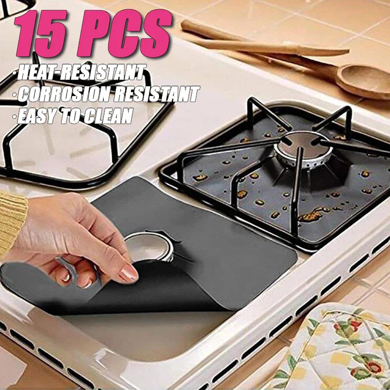 Non-Stick Gas Stove Liner Pads | Heat Resistant & Reusable 5/15 PCS