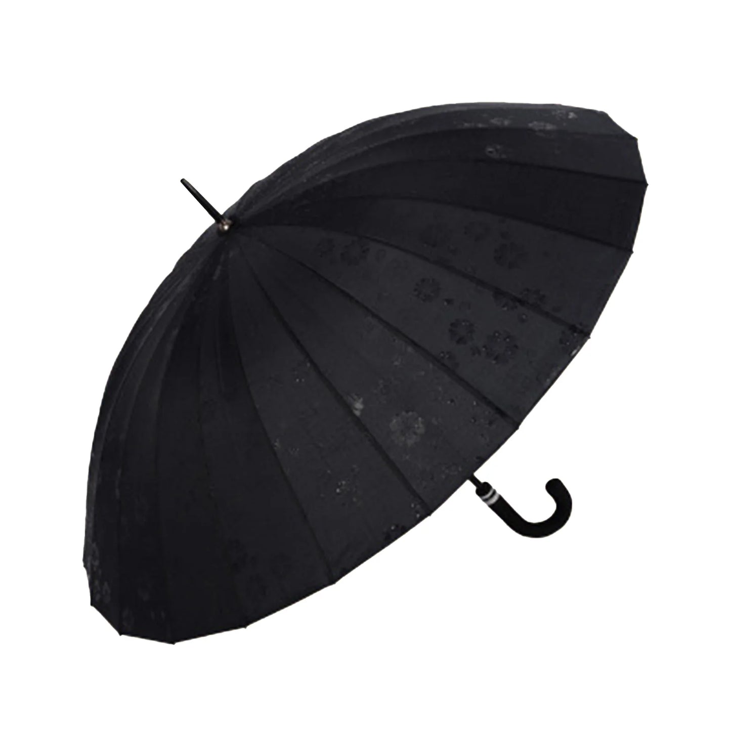 Long Handle Umbrellas Ultra Large Retro Style Umbrella J Stick 24 Ribs Dual-Use Umbrellas Strong Windproof Umbrellas Peaceful Pleasures Health and Wellness Black