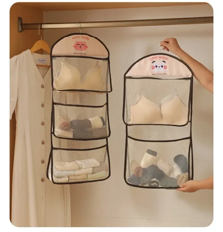 Large Capacity Cartoon Wall mounted sundry Mesh Bag Portable Toy Clothes sock collating Organizer Net Bathroom Storage Mesh Bag Peaceful Pleasures Health and Wellness
