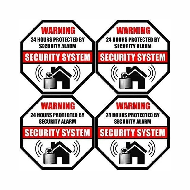 3.5" 4PCs 24 Hour Protected by Security Burglar Alarm System Stickers Peaceful Pleasures Health and Wellness Default Title