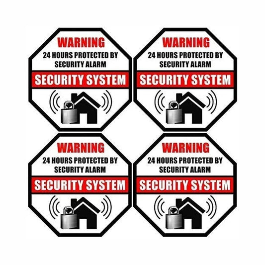 3.5" 4PCs 24 Hour Protected by Security Burglar Alarm System Stickers Peaceful Pleasures Health and Wellness Default Title