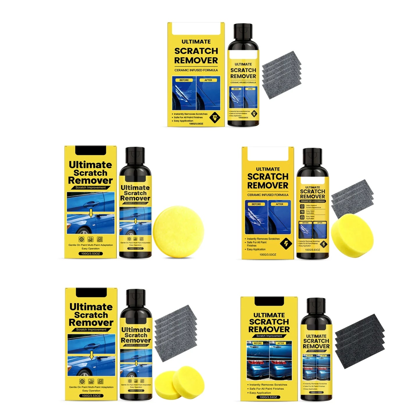 Car Scratch Remover Polish Kit – Swirl & Scuff Restorer