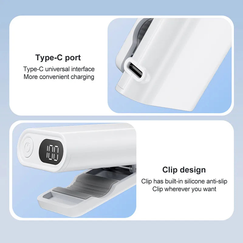 Portable Clip Fan with Soft 360° Flexible Hose Cooling Device Rechargeable Adjustable Speed Perfect for Picnics Beach Offices Peaceful Pleasures Health and Wellness