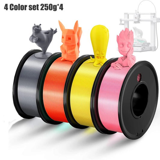 PLA 1.75mm 3D Filament Set 4 Colors ±0.02mm – 250g×4 Spools 3D Printer Filament Peaceful Pleasures Health and Wellness 4 Color set