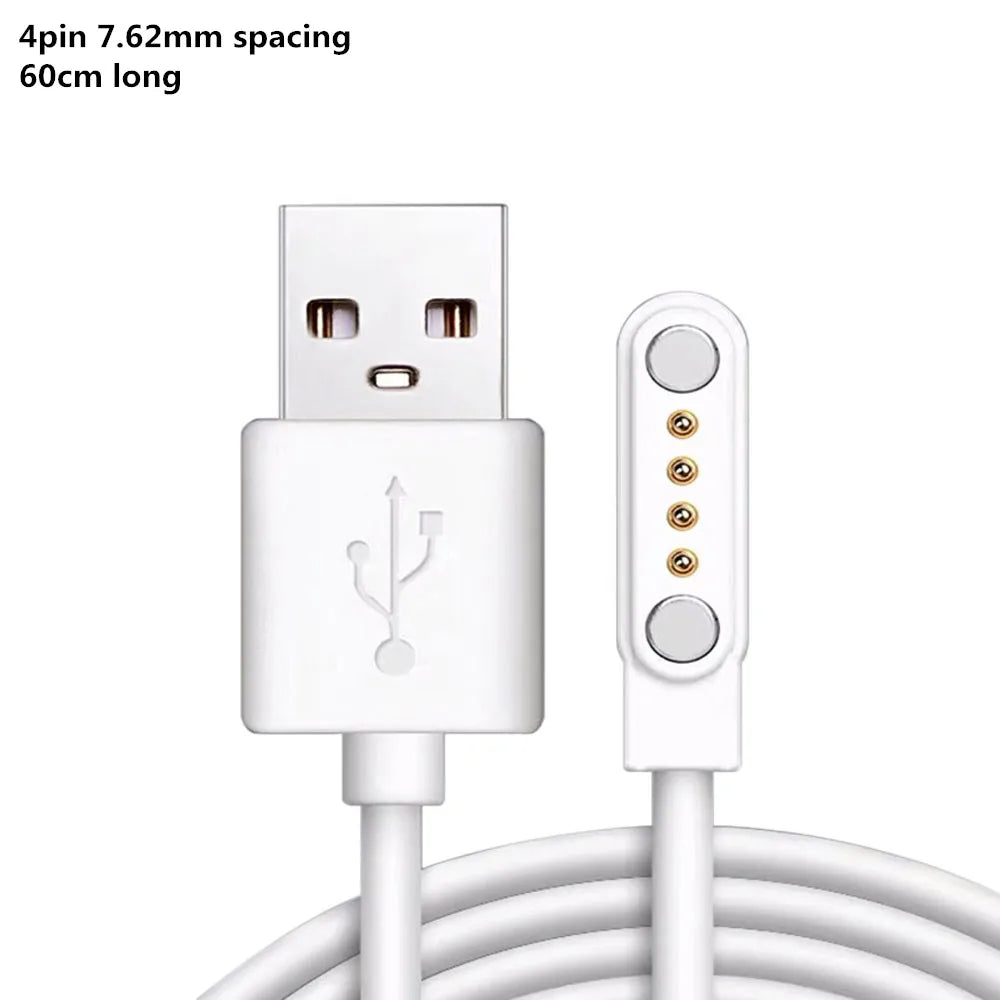 2/4Pin Magnetic Charging Cable 2.84/4.0/7.62mm Spacing Charging Cable For Smart Watch Wristwatch Juicer USB Power Charger Peaceful Pleasures Health and Wellness 4