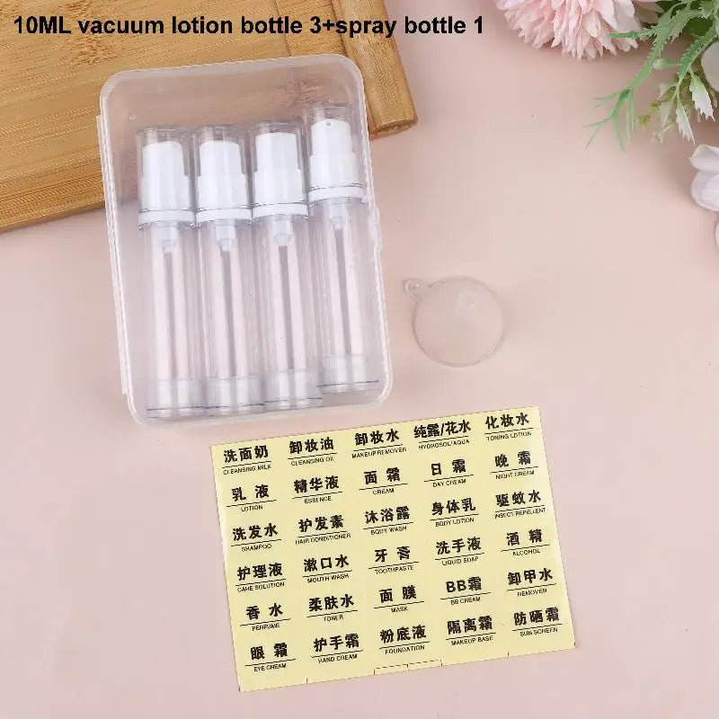 Airless Pump Bottle Set – Refillable Travel Containers 5/10/15ml