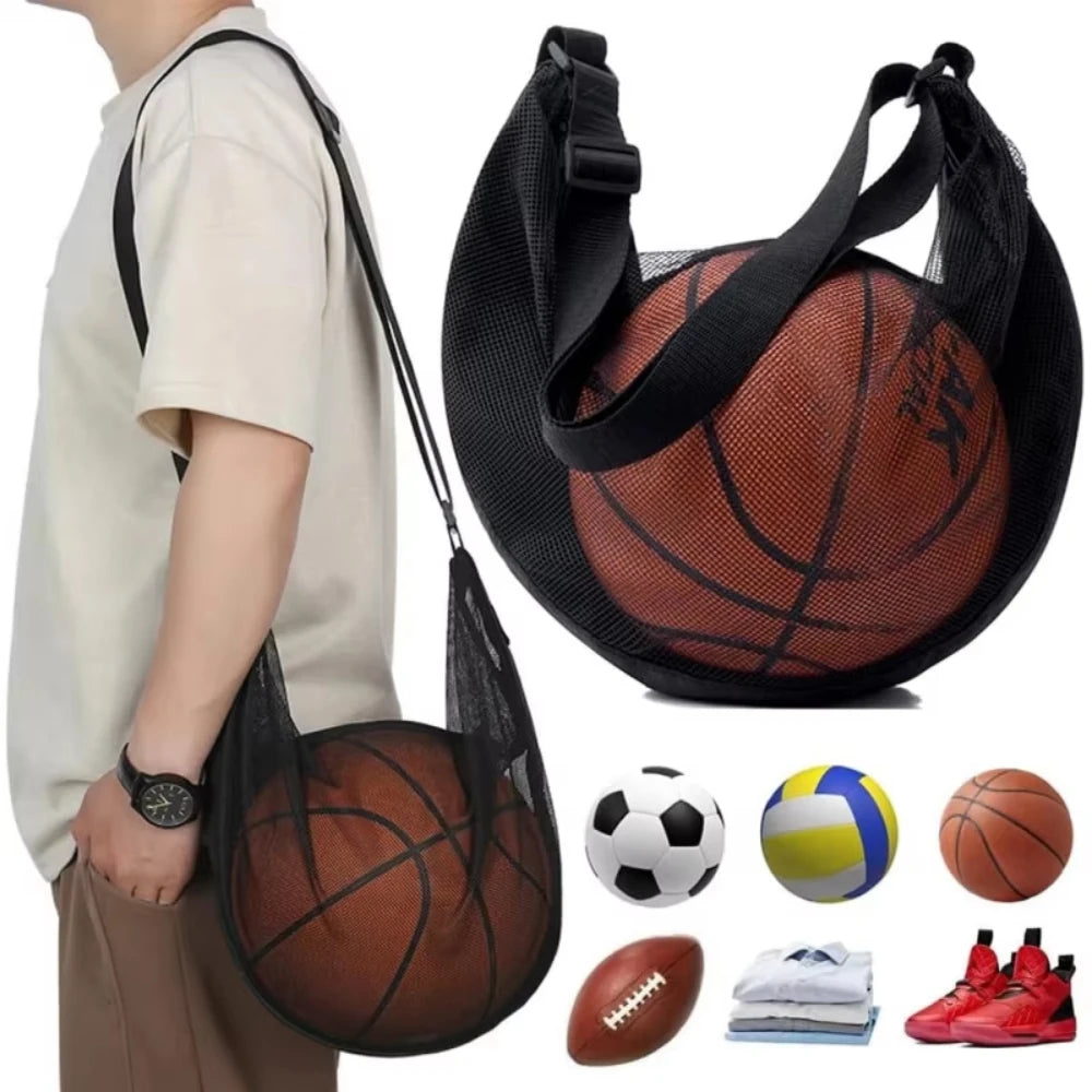 Anti-Tear Mesh Ball Bag with Zipper | Basketball Soccer Bag