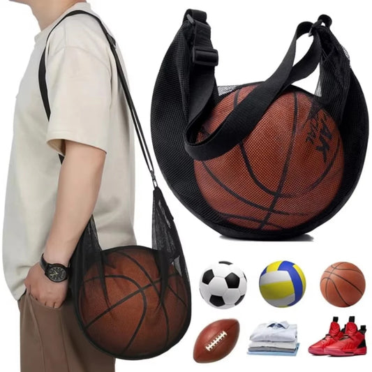 Anti-Tear Mesh Ball Bag with Zipper | Basketball Soccer Bag Sports Ball Bag Peaceful Pleasures Health and Wellness