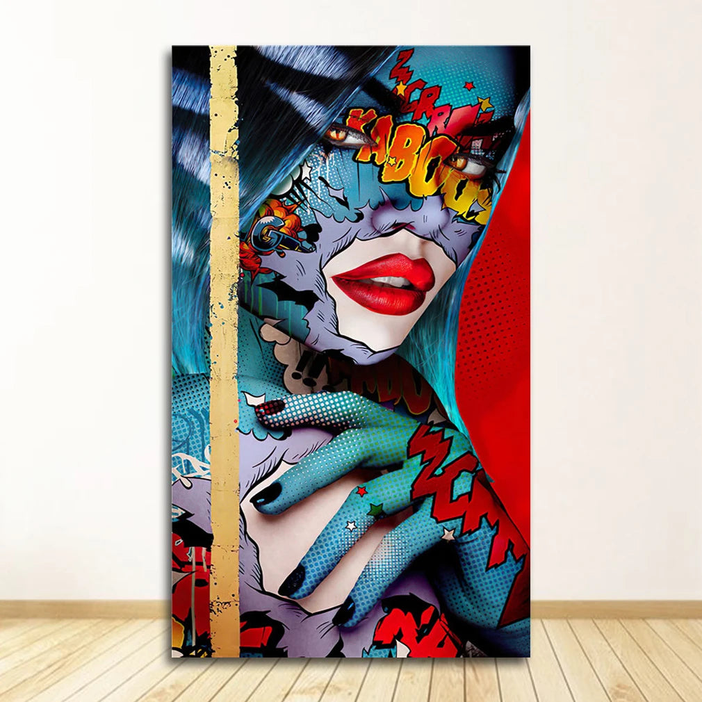 Graffiti Women Portrait Canvas Wall Art | Modern Unframed Poster Canvas Wall Art Peaceful Pleasures Health and Wellness 0612XX14 40x50cm Unframed