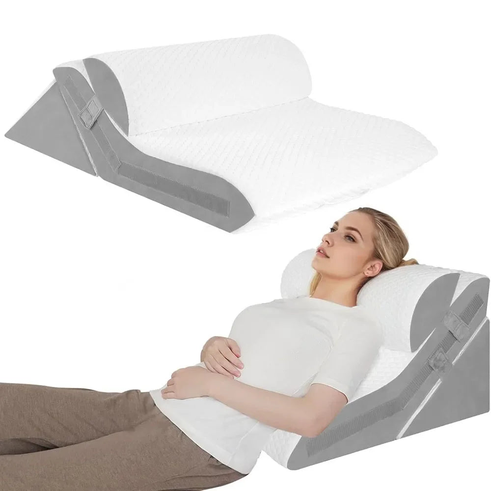 Wedge Pillow Headboard 3PCS Orthopedic Bed Wedge Pillows for After Surgery Adjustable Pillow for Acid Reflux&Back Pain Relief Peaceful Pleasures Health and Wellness
