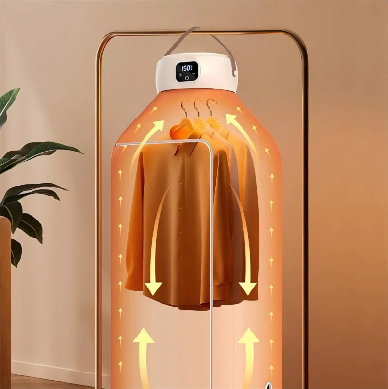 HOMEFISH Portable Mini Clothes Dryer – Foldable, 650W Timer