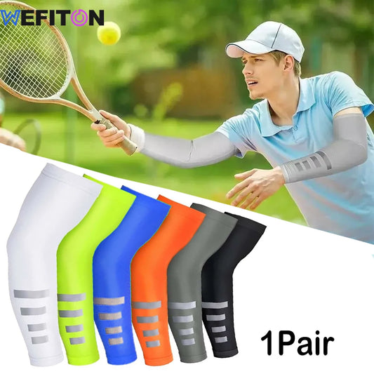 Fingerless Gloves & Arm Warmers Set - Thumb Hole Knit Sleeves for Running, Cycling, Gym - Men & Women (1 Pair) Peaceful Pleasures Health and Wellness
