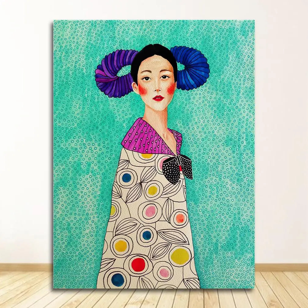 Nordic Characters Colorful Canvas Wall Art Print | Unframed Poster