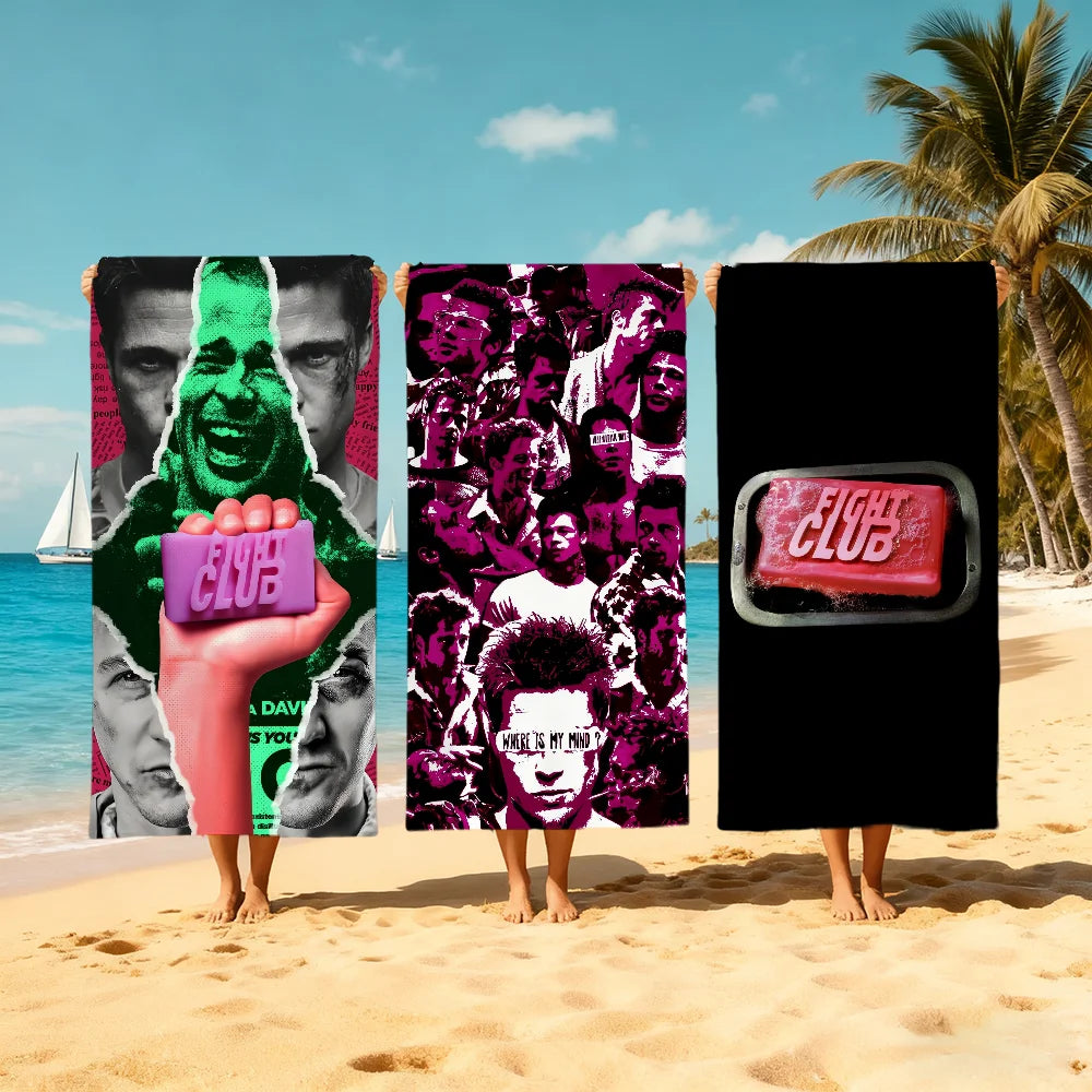 Fight Club Classic Quick-Dry Beach Towel | Gym Travel Pool Graphic Beach Towel Peaceful Pleasures Health and Wellness
