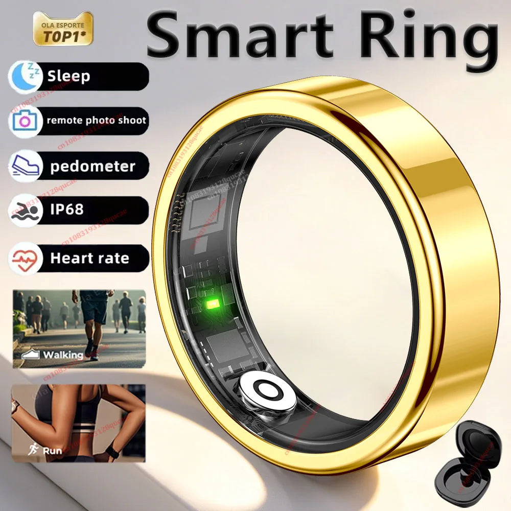 R10 Smart Ring with Charging Case for Men Women, Health and Sleep Monitor, 5ATM Waterproof, Multi-sport Mode, Smartring 2026 New Peaceful Pleasures Health and Wellness Gold Box 8