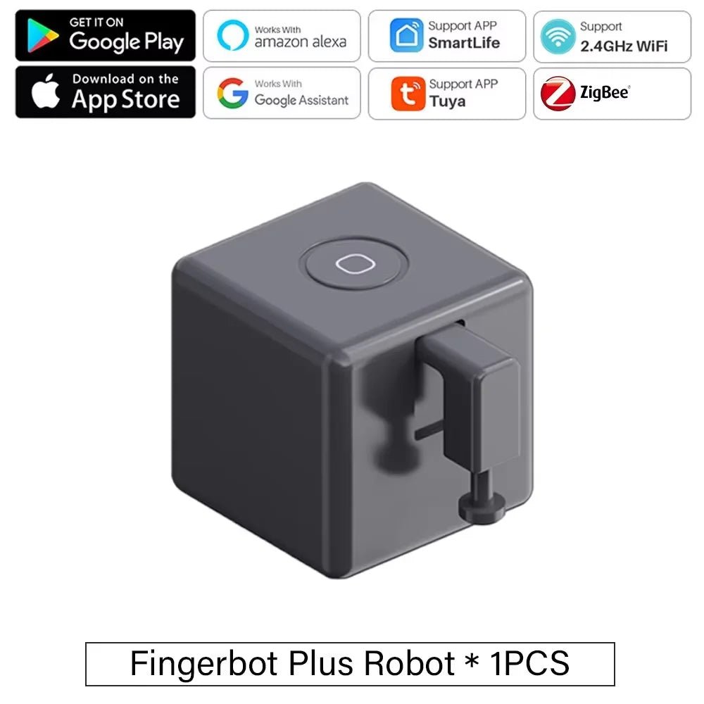 Tuya Zigbee 3.0 Bluetooth Smart Fingerbot Switch Remoter Garage Curtain Button Robot Pusher for Alexa Google Home Voice Assitant Peaceful Pleasures Health and Wellness