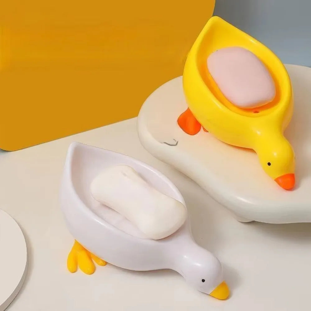 Random Soap Tray Self-draining Soap Rack Duck-shaped Creative Rack for Shower Bathroom Kitchen Tub Sink Tray Bracket Bathroom Peaceful Pleasures Health and Wellness