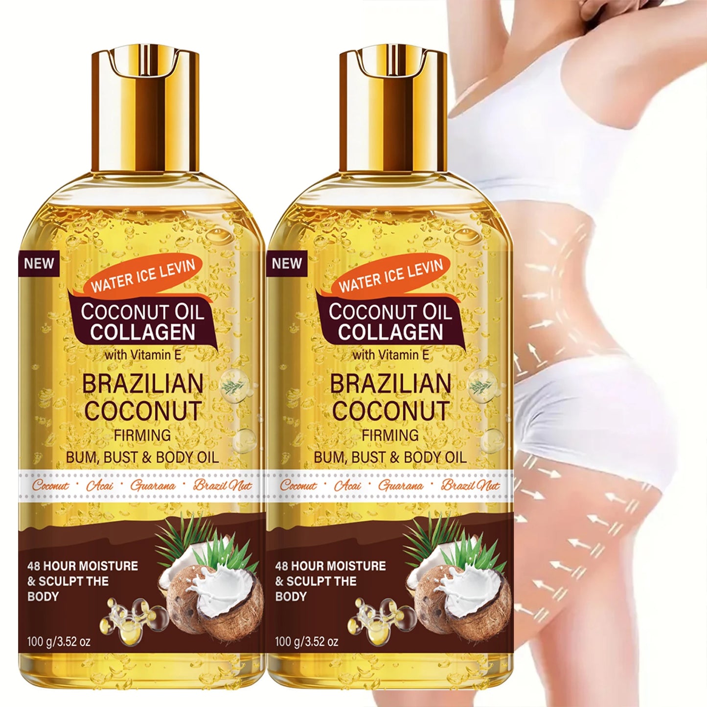 Brazilian Firming Body Oil – Coconut & Collagen | 100g Firming Body Oil Peaceful Pleasures Health and Wellness
