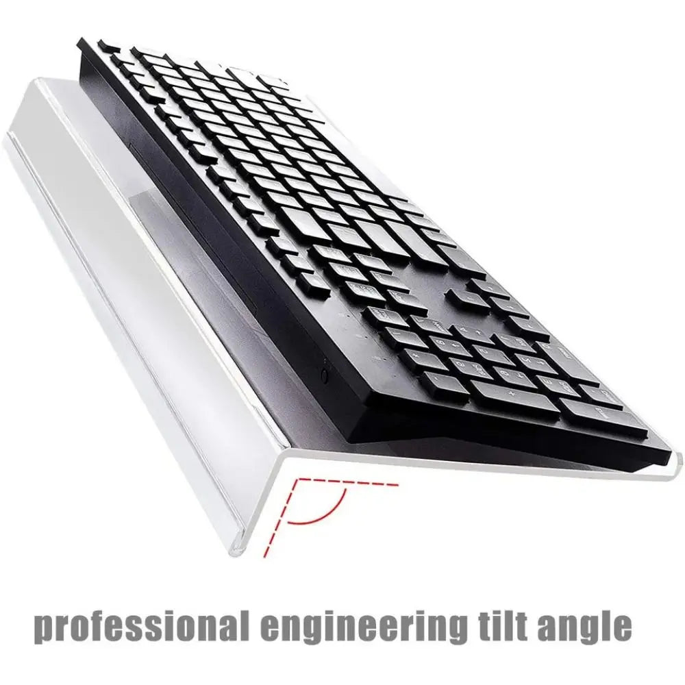 Clear Acrylic Keyboard Stand Tilted Mutli-Purpose Computer Keyboard Holder Silicone Anti-Slip Case Durable Keyboard Tray Peaceful Pleasures Health and Wellness