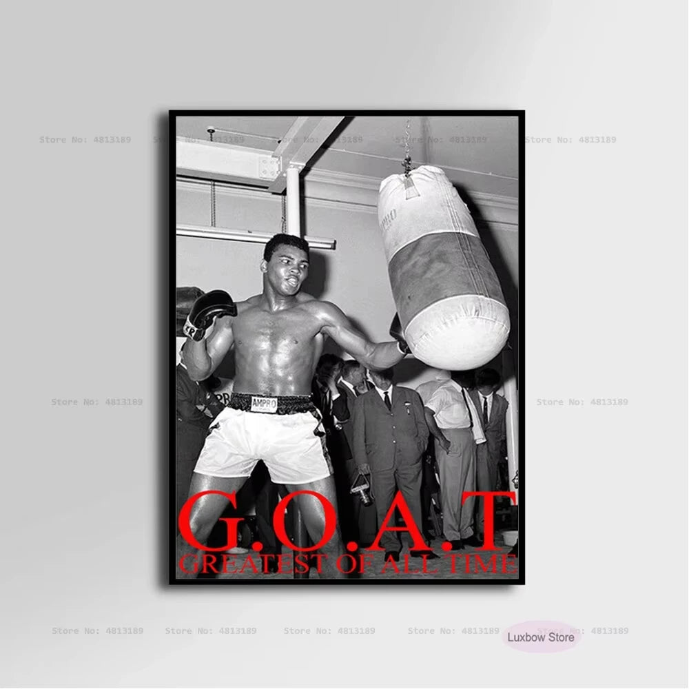 Muhammad Ali Inspirational Boxing Legend Canvas Poster HD Wall Decor for Living Room Home Decor Classic Motivational Print Peaceful Pleasures Health and Wellness