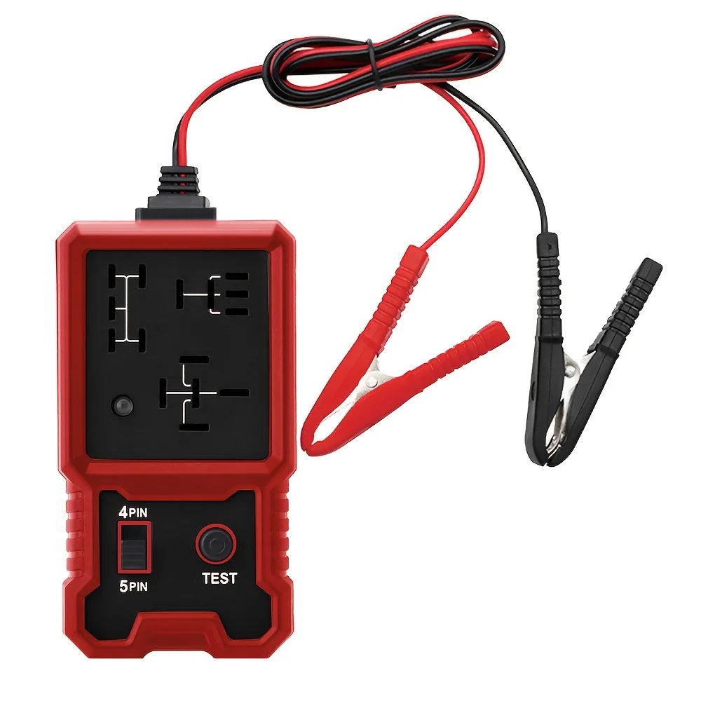12V Car Relay Tester with Battery Clip – 4/5 Pin Universal Peaceful Pleasures Health and Wellness Red
