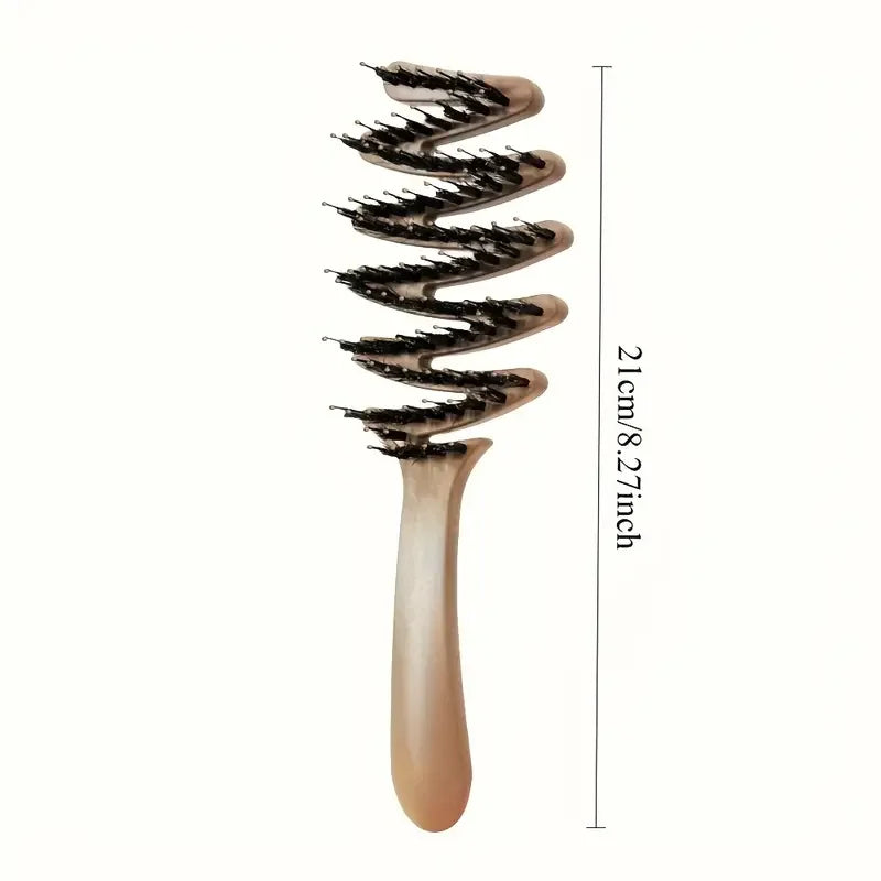 Long-Handle Wood Bristle Comb | Anti-Static Volumizing Hair Brush Hair Comb Peaceful Pleasures Health and Wellness 1pc