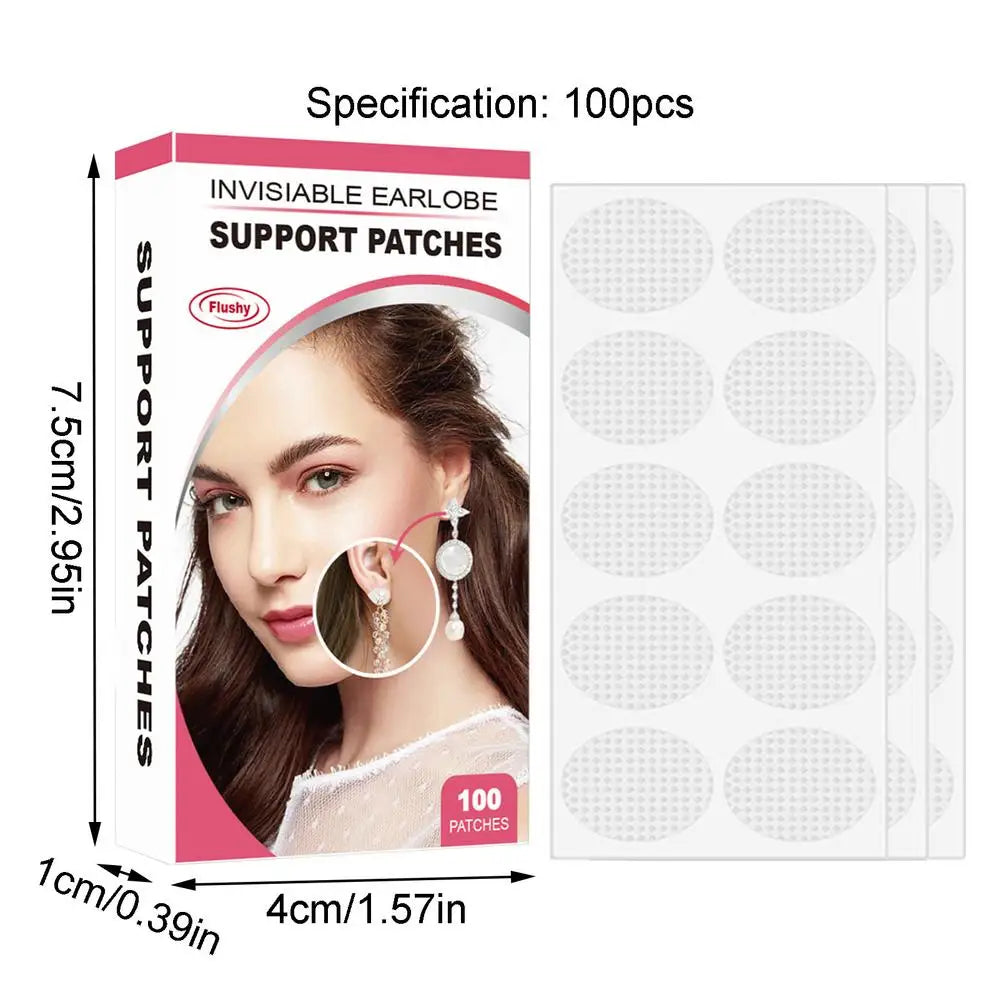 Clear Earring Support Patches – Invisible Earlobe Protectors 100/200pc