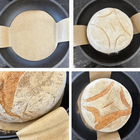 50-Pack Sourdough Parchment Paper Bread Slings with Long Handle Baking Parchment Sling Oasis Select