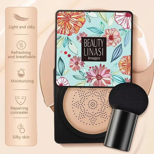 Mushroom Head Air Cushion, CC Cream Natural Moisturizing Foundation Concealer Whitening Oil-control Makeup Cosmetics BB Cream Peaceful Pleasures Health and Wellness
