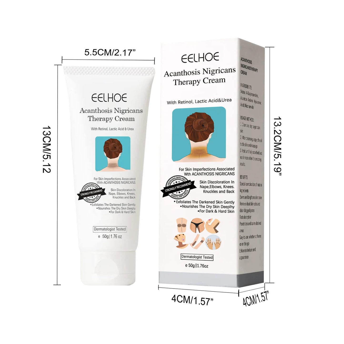 EELHOE Brightening Body Cream for Dark Spots, Neck & Underarms