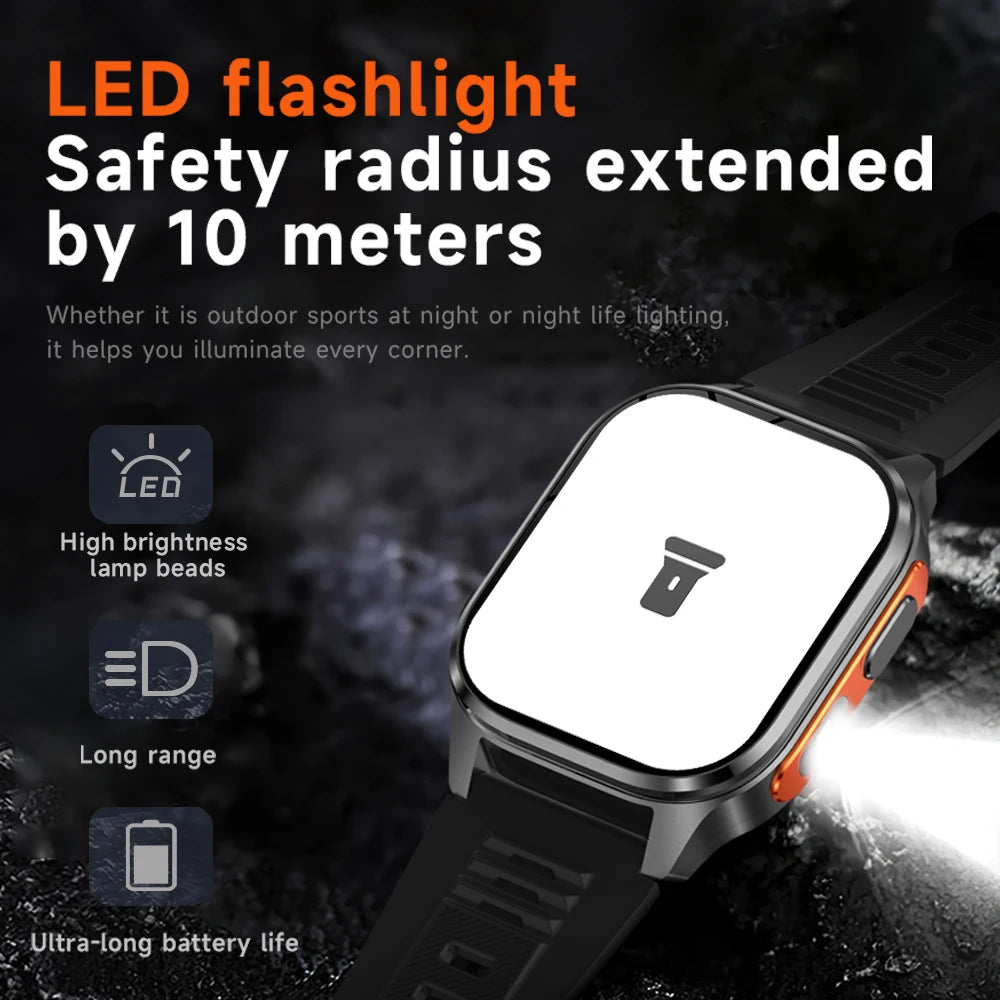 Yoateo Smartwatch Men GPS, AMOLED, Bluetooth, IP68 Waterproof