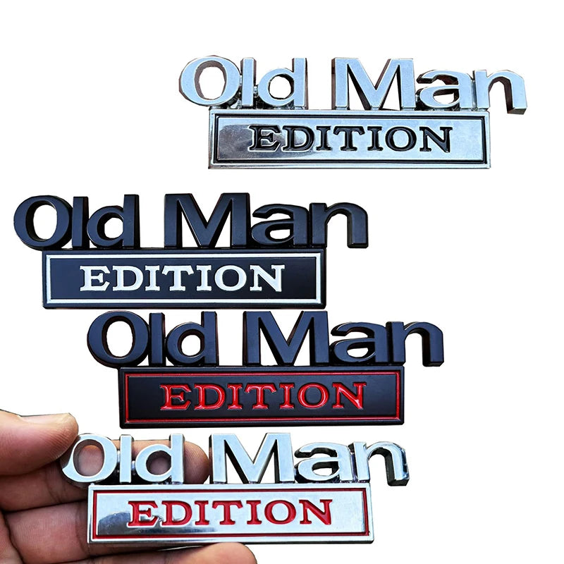 Old Man Edition 3D Chrome Car Emblem Badge | Waterproof Decal