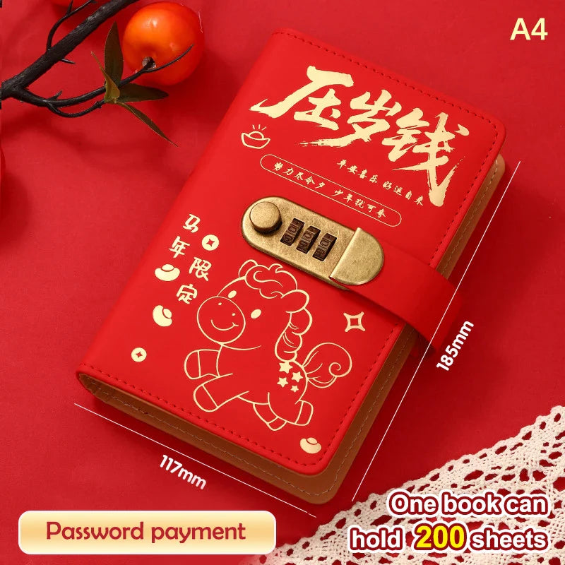 100 Envelope Money Saving Binder with Password Lock | PU Budget Book