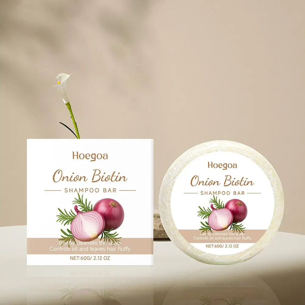 1/2PCS Onion and Biotin Shampoo Soap 60g, Suitable for All Hair Types, Moisturizing and Smoothing, Rich in Rosemary Extract Peaceful Pleasures Health and Wellness