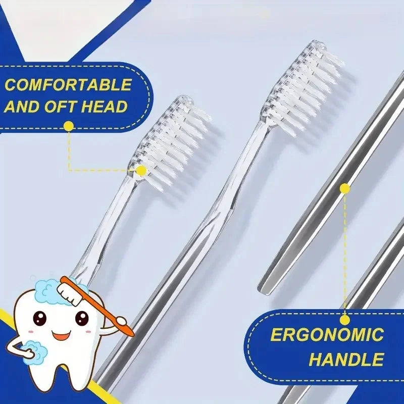 40/80 Pack Disposable Toothbrushes with Medium-Soft Nylon Bristles, Individually Packaged, Suitable for Travel and Hotel Adult Oral Care Peaceful Pleasures Health and Wellness