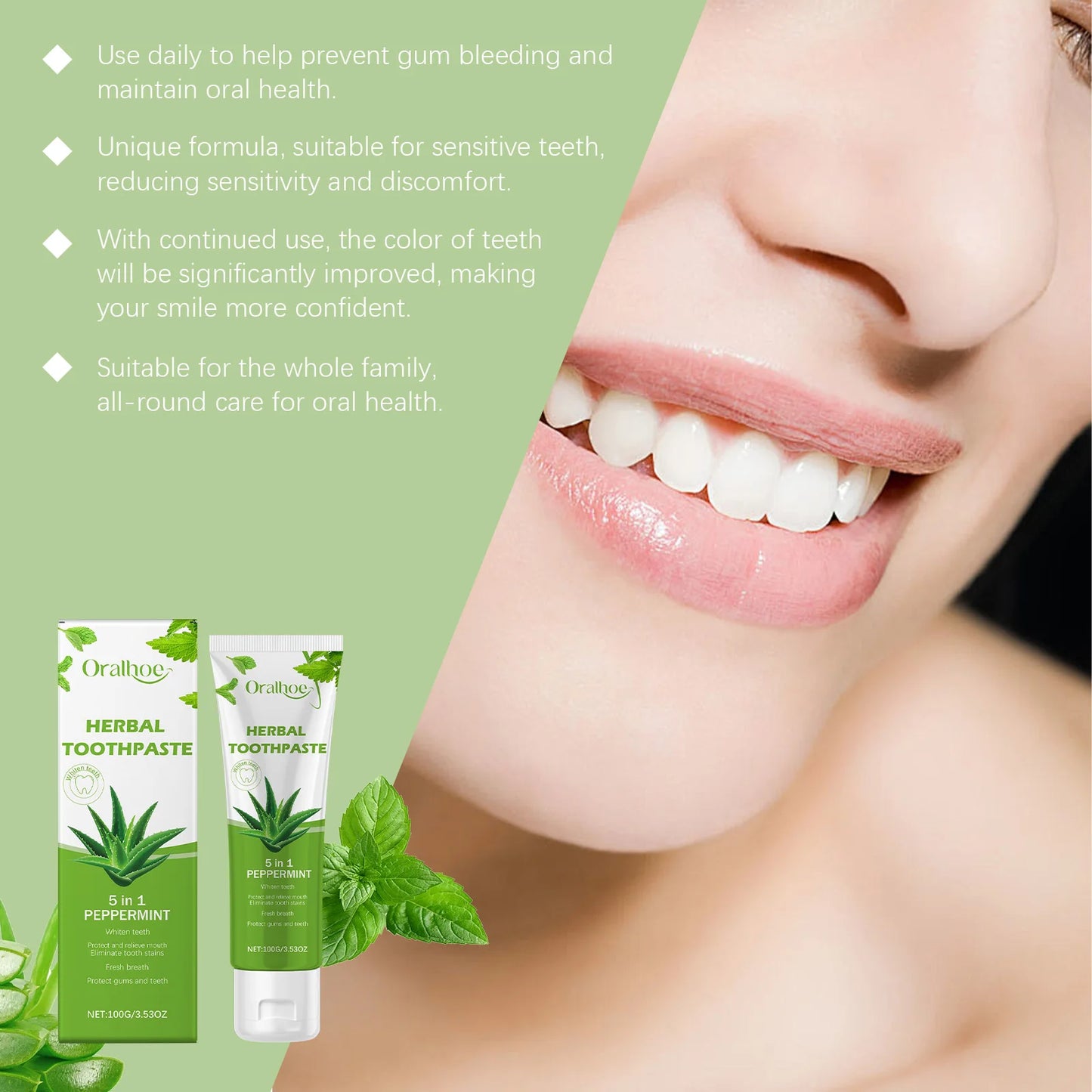 Oralhoe Aloe Vera Toothpaste | Whitening & Enamel Protection