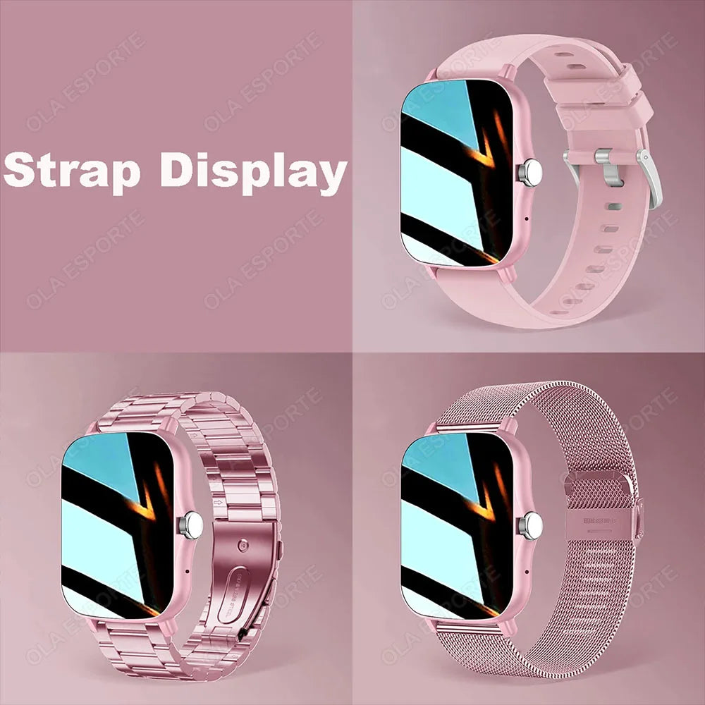 Fashion Bluetooth Calls Smartwatch 1.83 Inch Touch Screen Heart Rate Blood Oxygen Sleep Monitor Waterproof Smart Watch Women Men Peaceful Pleasures Health and Wellness