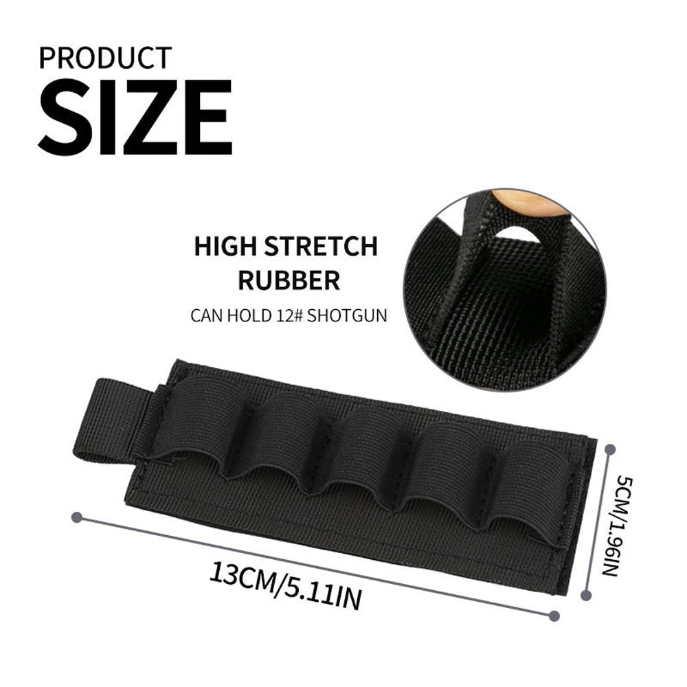 Tactical Shell Card Holder Shotgun Cartridge Card for Buttstock and Side Saddle with Adhesive Backing Sticker.5 Rounds for 12GA Peaceful Pleasures Health and Wellness