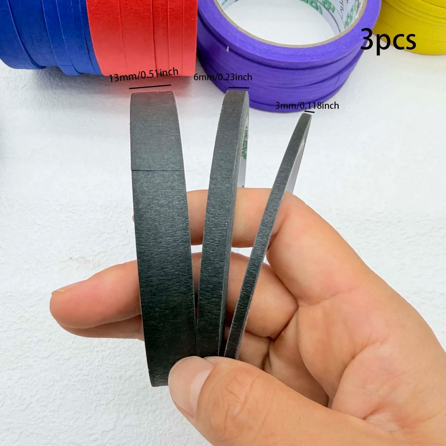 Colorful Paper Masking Tape – 3/6 Rolls, 3 Sizes, DIY Crafts