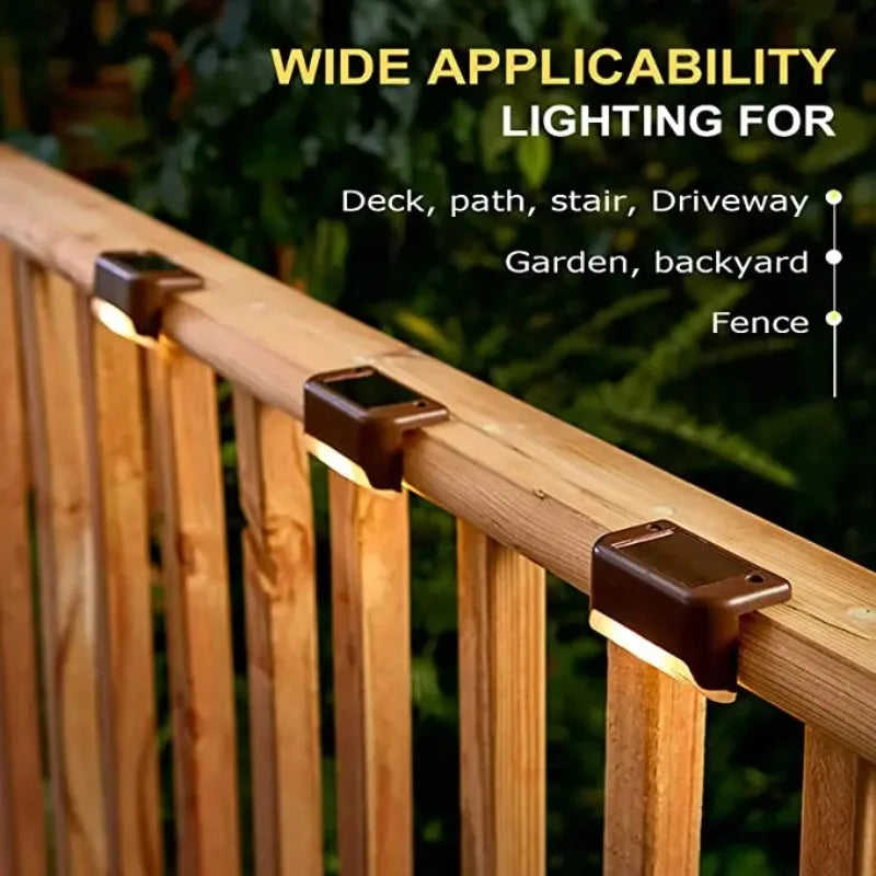 Solar Fence Lights Outdoor Waterproof LED Railing Lamp 1–12 Pack