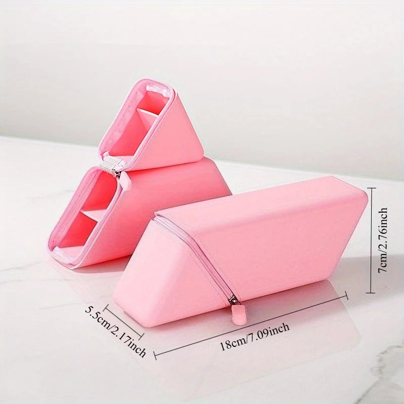 Aesthetic Silicone Zipper Pencil Case with Hidden Pocket