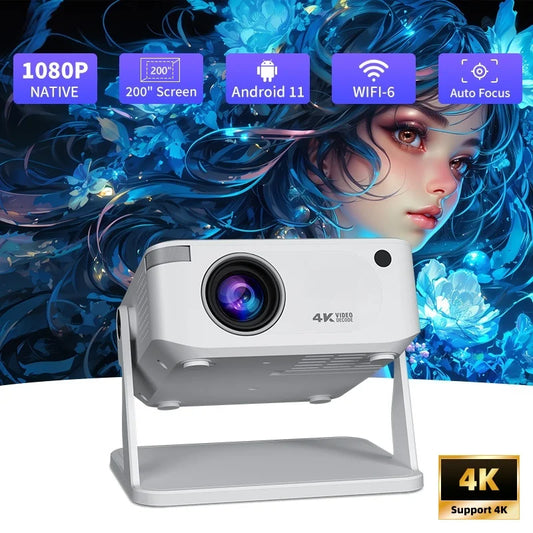 HA109 Projector 4K Android 11 720P Projectors Wifi5 200" Portable Projector Bt5.4 1280*720P Home Cinema Outdoor Projetor Peaceful Pleasures Health and Wellness