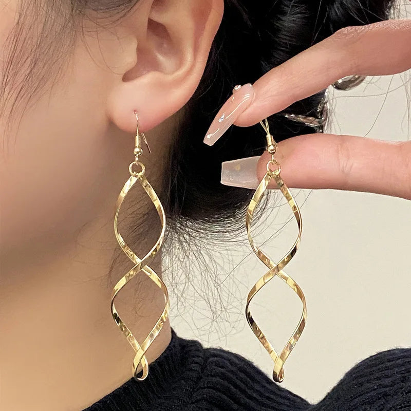 Women's Spiral Wave Drop Earrings | Stainless Steel Gift Pair