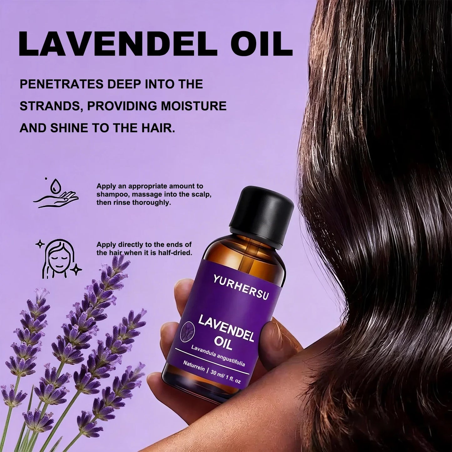 Pure Lavender Essential Oil 30ml – Skin, Hair & Aromatherapy