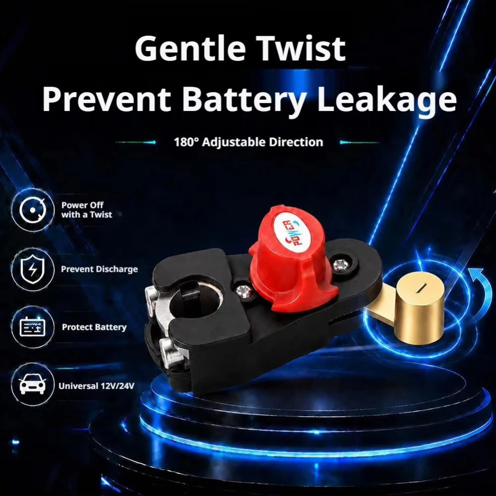 Universal Car Battery Disconnect Switch Manual Circuit Breaker Anti-Power Off Leakage Protector Auto Parts 12V-24V Systems Peaceful Pleasures Health and Wellness