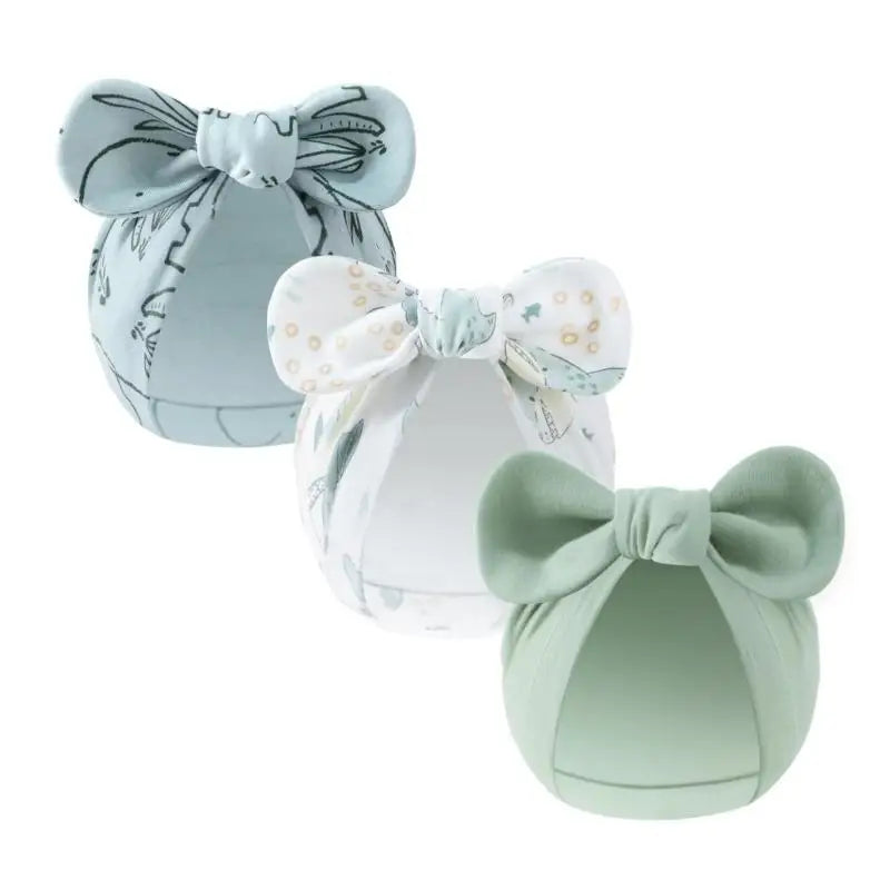 3-Pack Newborn Baby Bowknot Hats – Soft Cotton Infant Caps